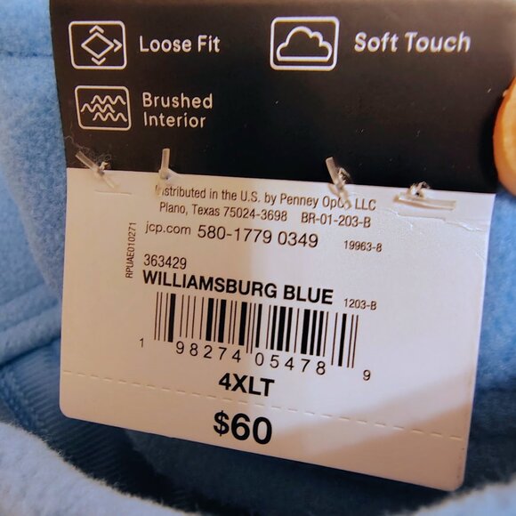 Xersion Big & Tall Fleece Set Williamsburg Blue  4XL Pullover + Sweatpants Set - Picture 11 of 11